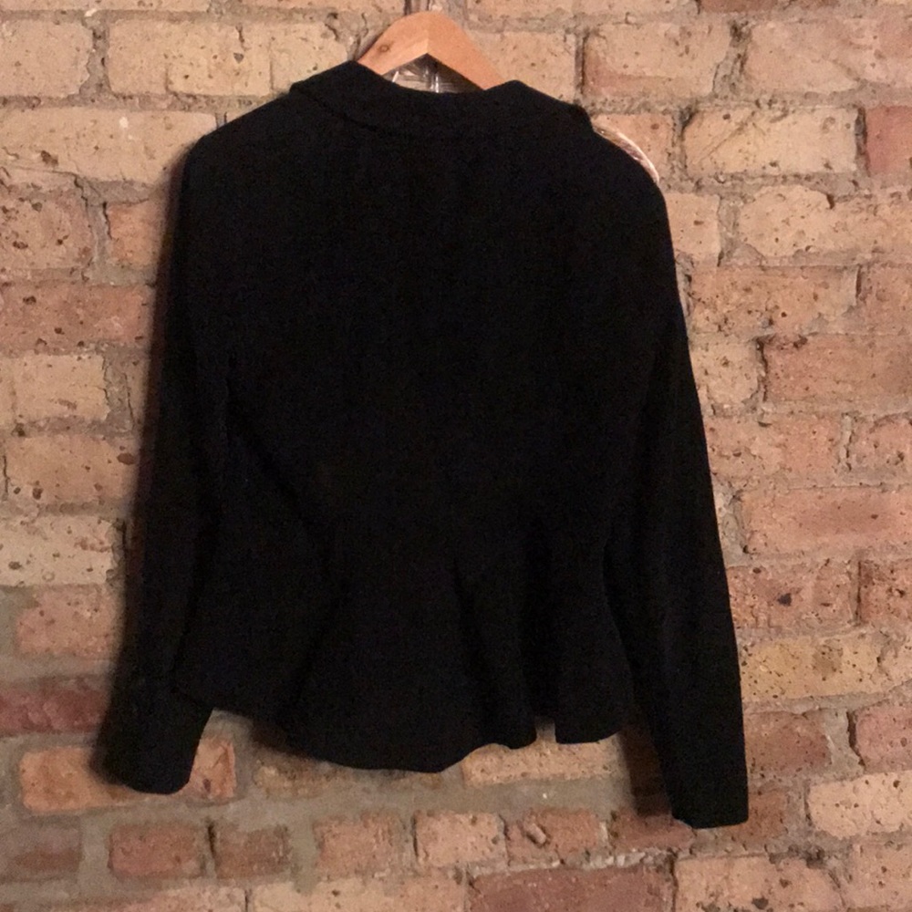 Black velour buttonless jacket. - Picture 2 of 3